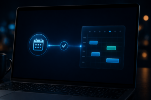AI voice agent syncing a booking with the calendar and CRM