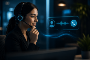 AI voice agent engaging a caller in real time