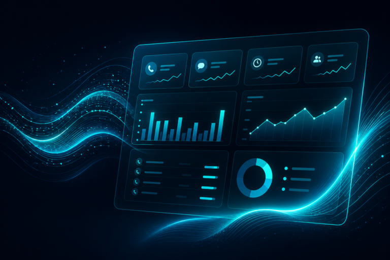 AI voice agent platform dashboard showing live call analytics